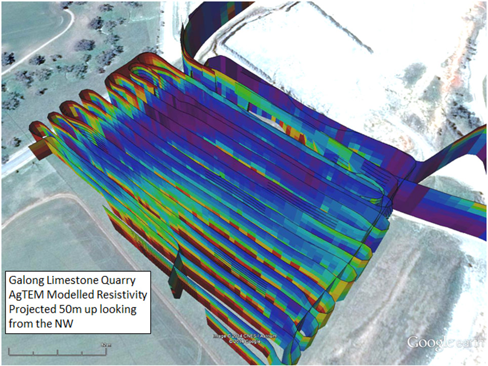 AgTEM 0 to 50m deep – 2 hours acquisition